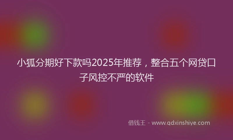 小狐分期好下款吗2025年推荐，整合五个网贷口子风控不严的软件