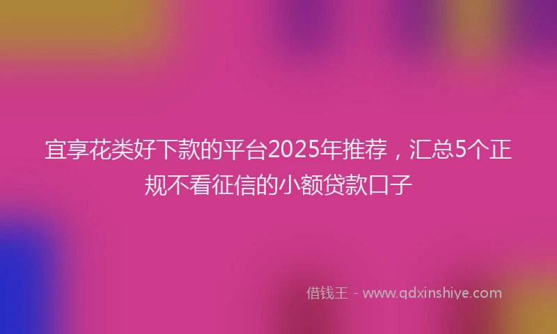 宜享花类好下款的平台2025年推荐，汇总5个正规不看征信的小额贷款口子