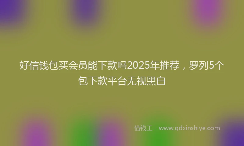 好信钱包买会员能下款吗2025年推荐，罗列5个包下款平台无视黑白