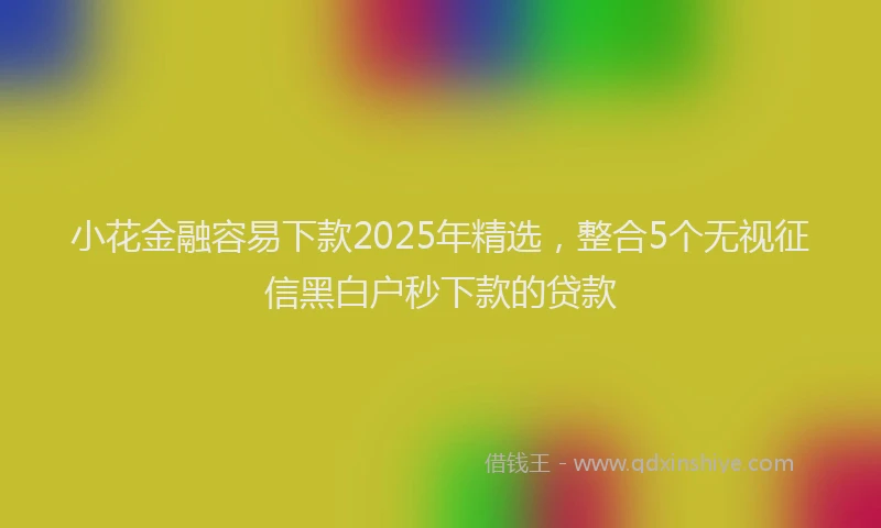 小花金融容易下款2025年精选，整合5个无视征信黑白户秒下款的贷款