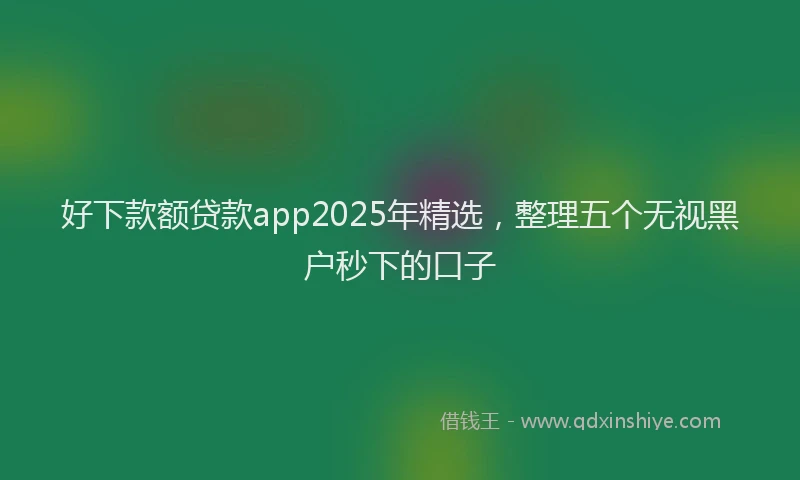 好下款额贷款app2025年精选，整理五个无视黑户秒下的口子
