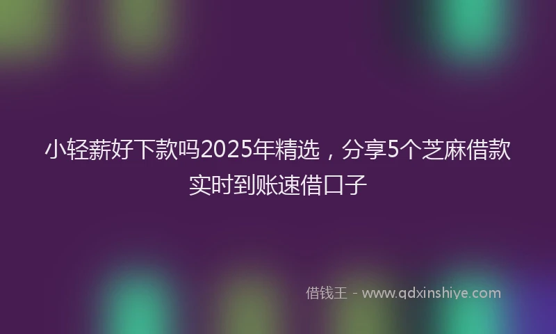小轻薪好下款吗2025年精选，分享5个芝麻借款实时到账速借口子
