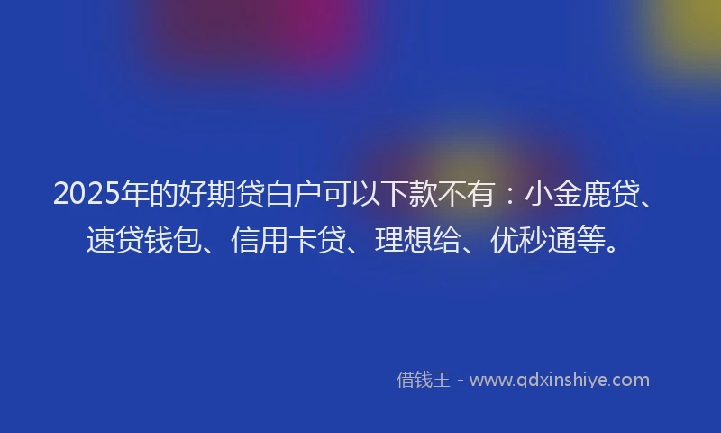 2025年的好期贷白户可以下款不有：小金鹿贷、速贷钱包、信用卡贷、理想给、优秒通等。