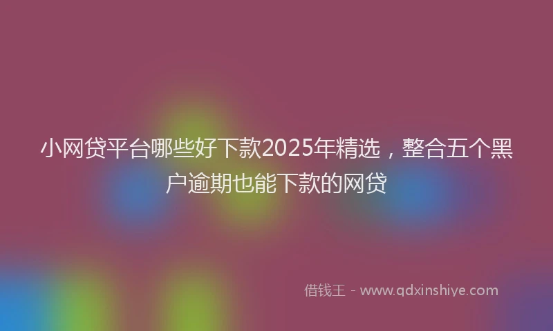 小网贷平台哪些好下款2025年精选，整合五个黑户逾期也能下款的网贷