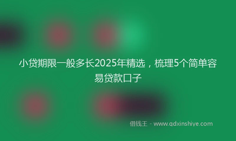 小贷期限一般多长2025年精选，梳理5个简单容易贷款口子