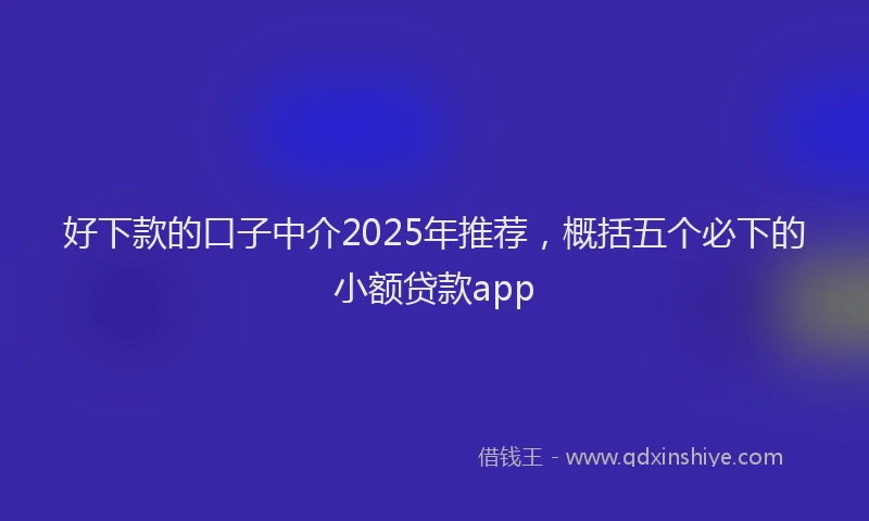 好下款的口子中介2025年推荐，概括五个必下的小额贷款app