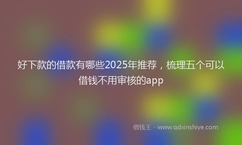 好下款的借款有哪些2025年推荐，梳理五个可以借钱不用审核的app