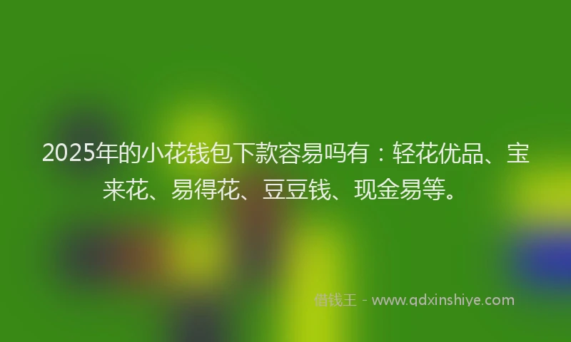 2025年的小花钱包下款容易吗有：轻花优品、宝来花、易得花、豆豆钱、现金易等。