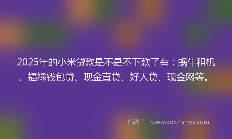 2025年的小米贷款是不是不下款了有：蜗牛租机、福禄钱包贷、现金直贷、好人贷、现金网等。