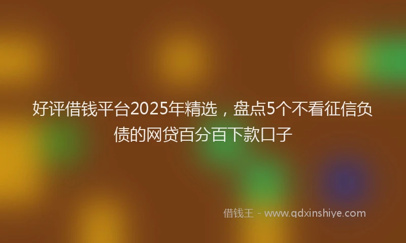好评借钱平台2025年精选，盘点5个不看征信负债的网贷百分百下款口子