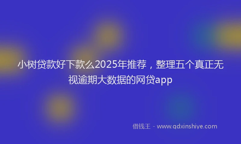 小树贷款好下款么2025年推荐，整理五个真正无视逾期大数据的网贷app