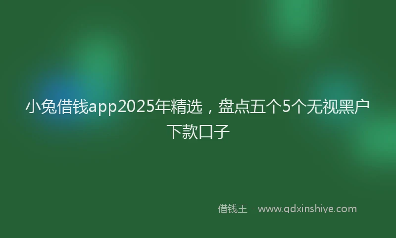 小兔借钱app2025年精选，盘点五个5个无视黑户下款口子