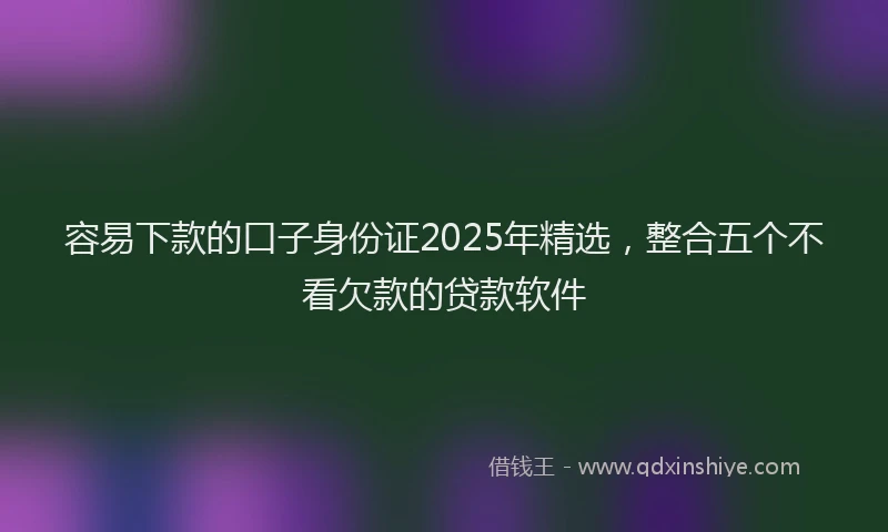 容易下款的口子身份证2025年精选,整合五个不看欠款的贷款软件