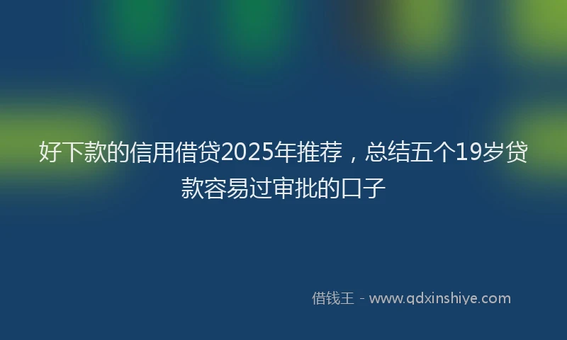 好下款的信用借贷2025年推荐，总结五个19岁贷款容易过审批的口子