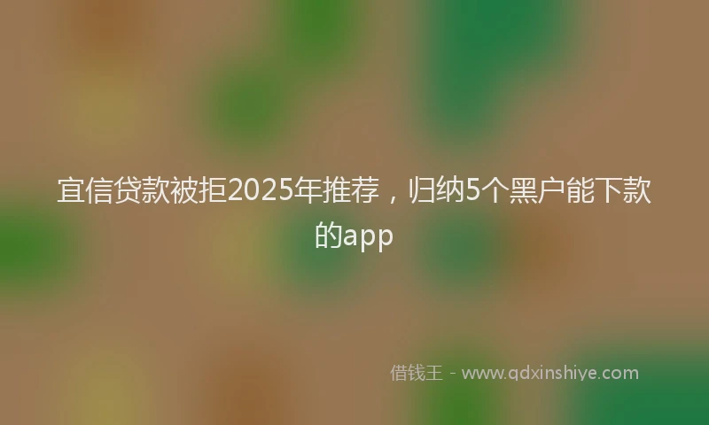 宜信贷款被拒2025年推荐，归纳5个黑户能下款的app