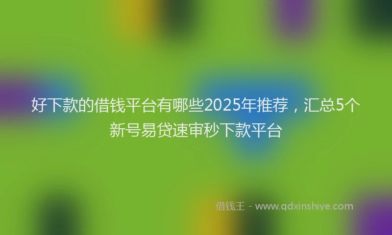 好下款的借钱平台有哪些2025年推荐，汇总5个新号易贷速审秒下款平台