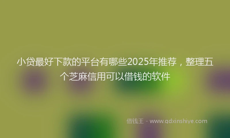 小贷最好下款的平台有哪些2025年推荐，整理五个芝麻信用可以借钱的软件