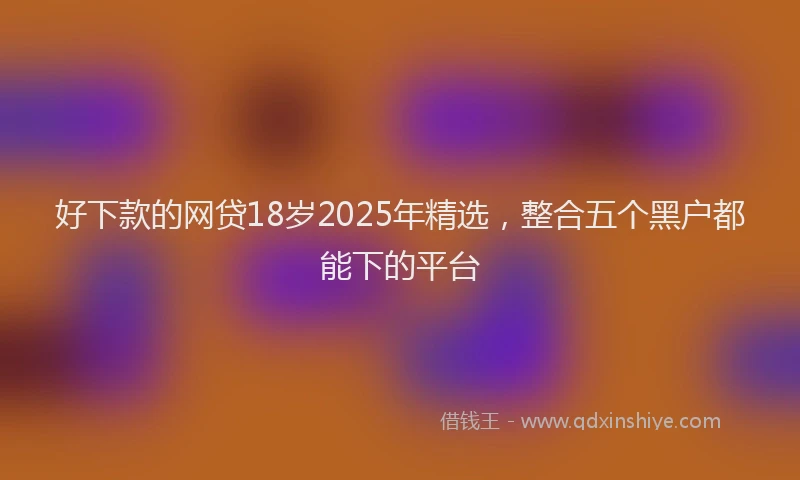好下款的网贷18岁2025年精选，整合五个黑户都能下的平台
