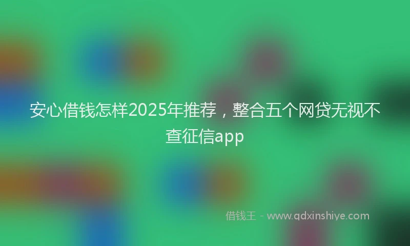安心借钱怎样2025年推荐，整合五个网贷无视不查征信app