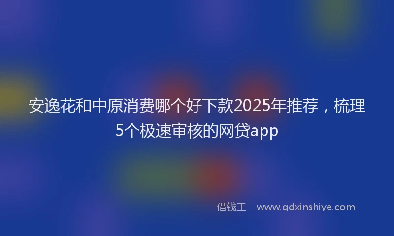 安逸花和中原消费哪个好下款2025年推荐，梳理5个极速审核的网贷app