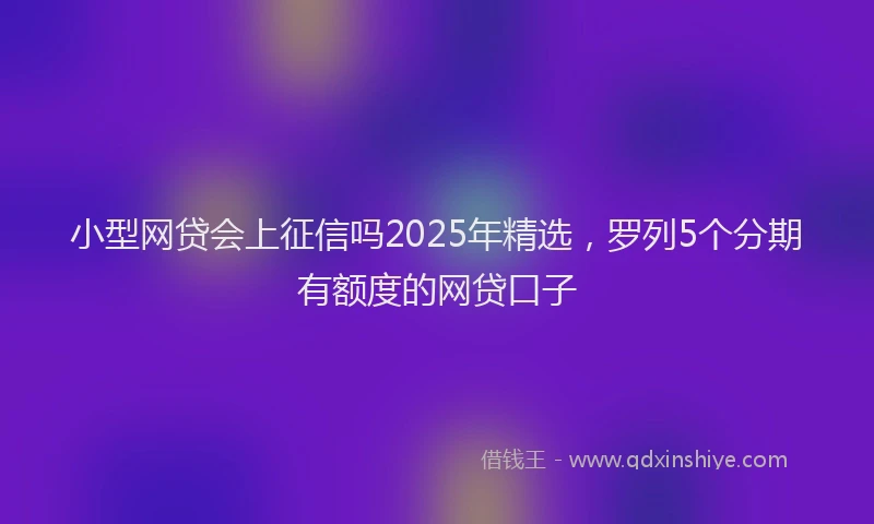 小型网贷会上征信吗2025年精选，罗列5个分期有额度的网贷口子