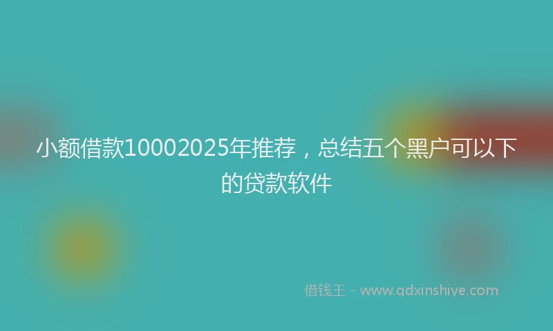 小额借款10002025年推荐，总结五个黑户可以下的贷款软件