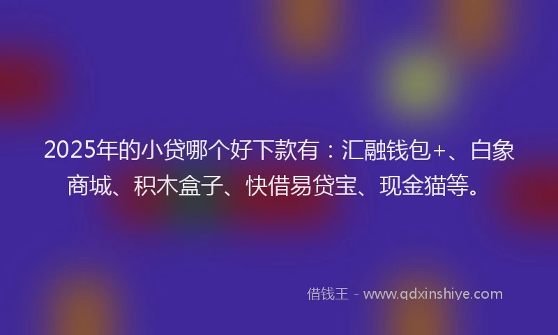 2025年的小贷哪个好下款有：汇融钱包+、白象商城、积木盒子、快借易贷宝、现金猫等。