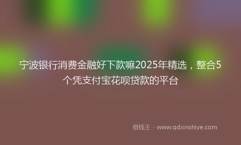 宁波银行消费金融好下款嘛2025年精选，整合5个凭支付宝花呗贷款的平台