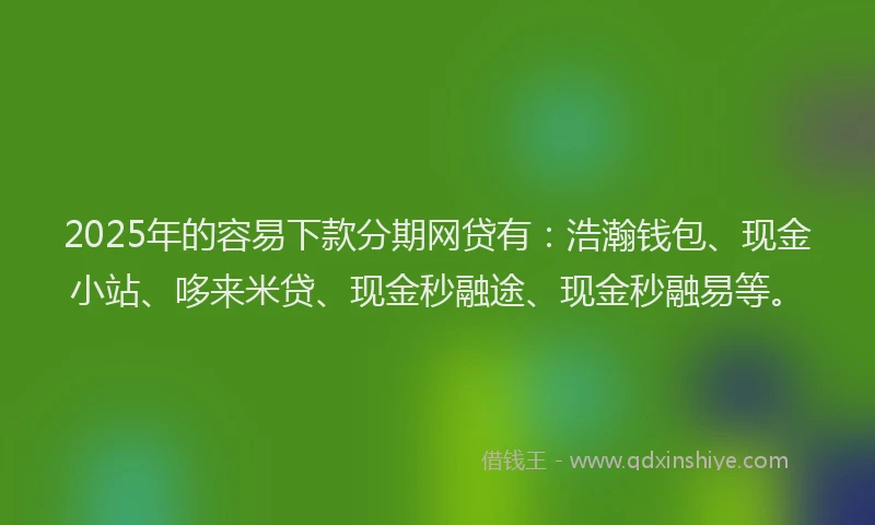 2025年的容易下款分期网贷有：浩瀚钱包、现金小站、哆来米贷、现金秒融途、现金秒融易等。