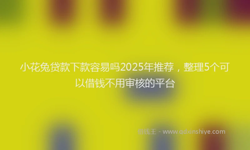 小花兔贷款下款容易吗2025年推荐，整理5个可以借钱不用审核的平台