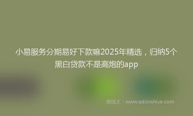 小易服务分期易好下款嘛2025年精选,归纳5个黑白贷款不是高炮的app