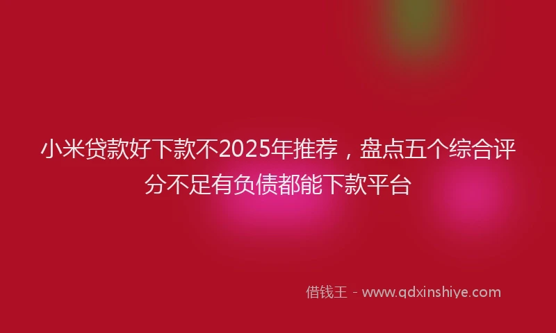 小米贷款好下款不2025年推荐，盘点五个综合评分不足有负债都能下款平台