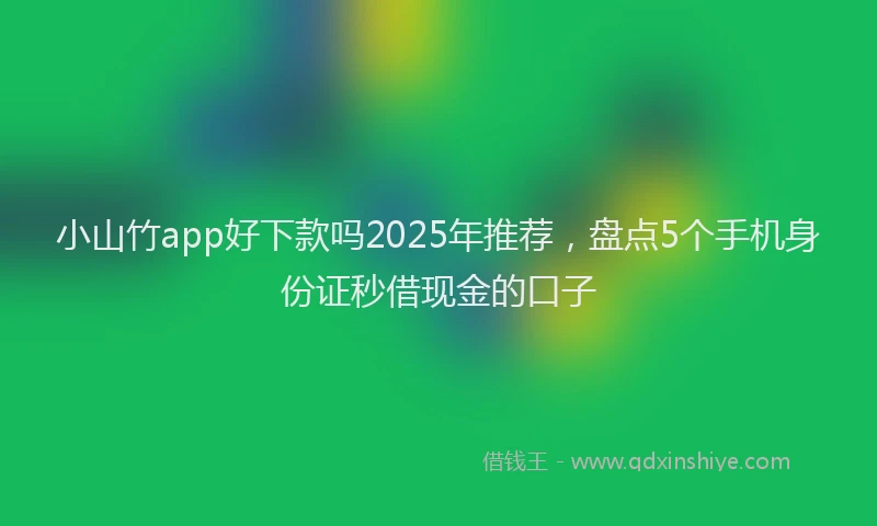 小山竹app好下款吗2025年推荐，盘点5个手机身份证秒借现金的口子