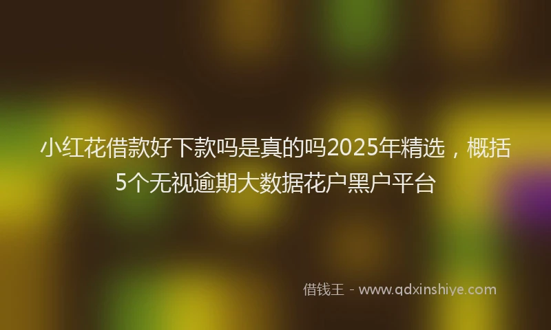 小红花借款好下款吗是真的吗2025年精选，概括5个无视逾期大数据花户黑户平台
