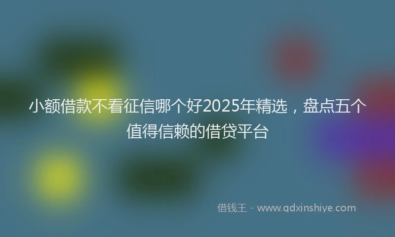 小额借款不看征信哪个好2025年精选，盘点五个值得信赖的借贷平台