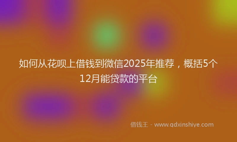 如何从花呗上借钱到微信2025年推荐，概括5个12月能贷款的平台