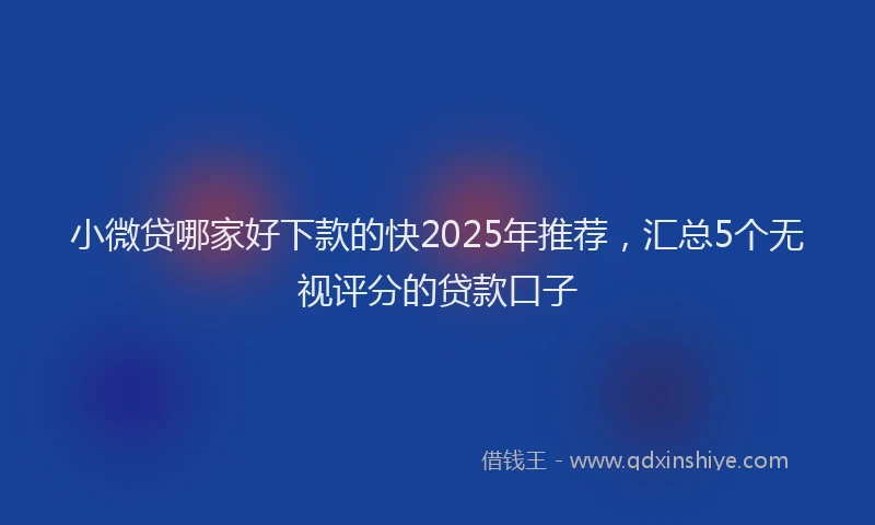 小微贷哪家好下款的快2025年推荐，汇总5个无视评分的贷款口子