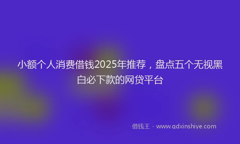 小额个人消费借钱2025年推荐,盘点五个无视黑白必下款的网贷平台