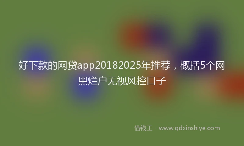 好下款的网贷app20182025年推荐，概括5个网黑烂户无视风控口子