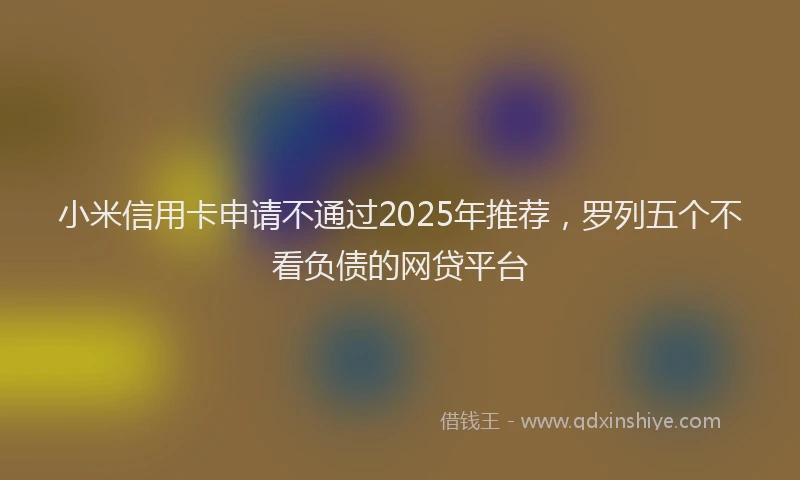 小米信用卡申请不通过2025年推荐，罗列五个不看负债的网贷平台