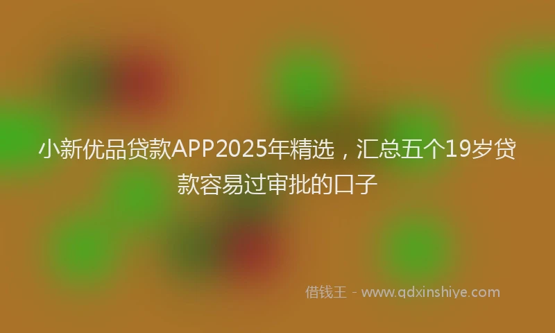 小新优品贷款APP2025年精选，汇总五个19岁贷款容易过审批的口子
