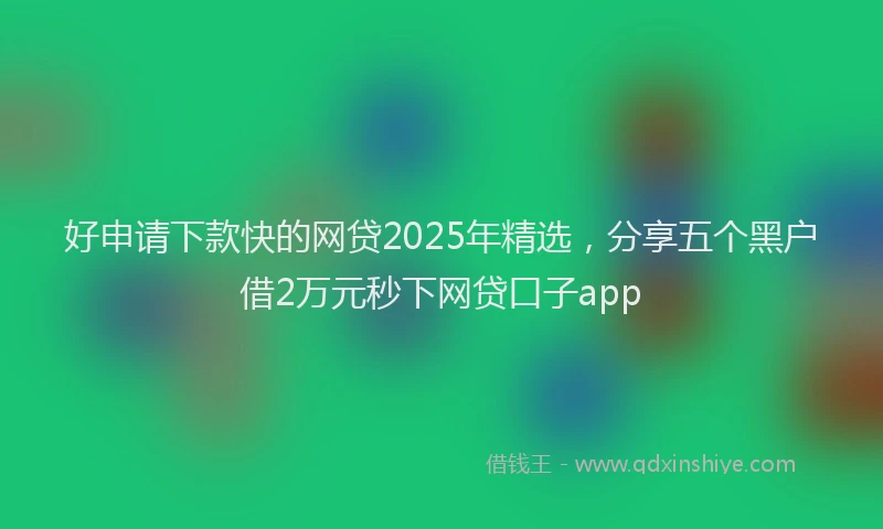 好申请下款快的网贷2025年精选，分享五个黑户借2万元秒下网贷口子app
