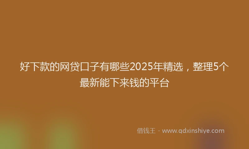 好下款的网贷口子有哪些2025年精选，整理5个最新能下来钱的平台