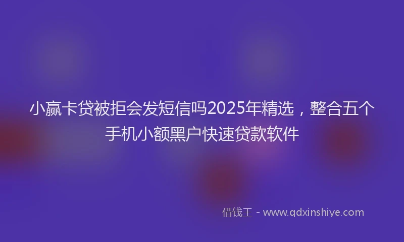 小赢卡贷被拒会发短信吗2025年精选，整合五个手机小额黑户快速贷款软件