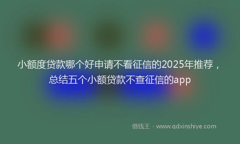 小额度贷款哪个好申请不看征信的2025年推荐，总结五个小额贷款不查征信的app