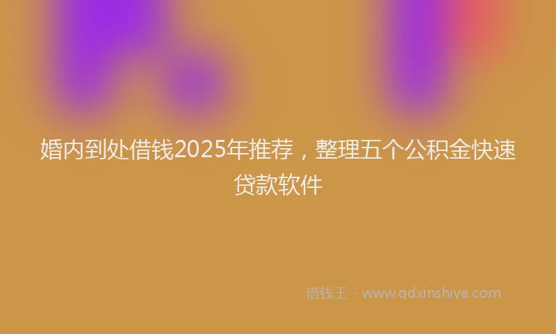 婚内到处借钱2025年推荐，整理五个公积金快速贷款软件