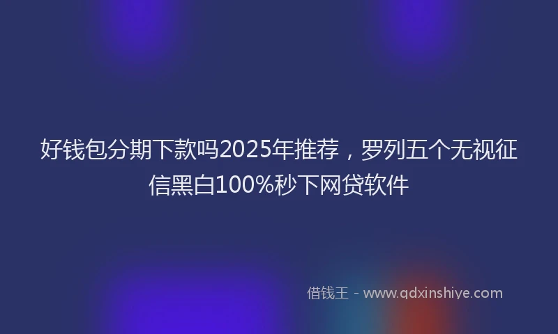 好钱包分期下款吗2025年推荐，罗列五个无视征信黑白100%秒下网贷软件