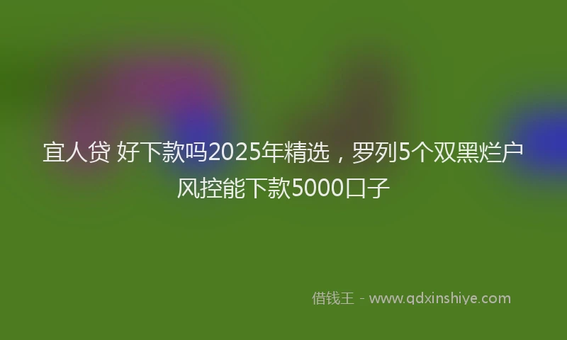 宜人贷 好下款吗2025年精选，罗列5个双黑烂户风控能下款5000口子