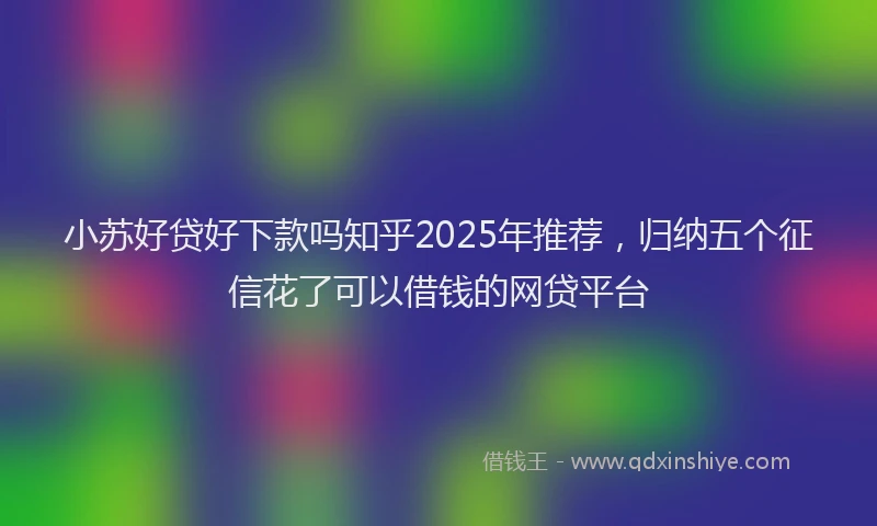 小苏好贷好下款吗知乎2025年推荐，归纳五个征信花了可以借钱的网贷平台