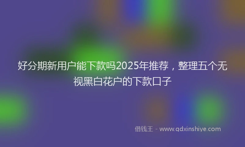 好分期新用户能下款吗2025年推荐，整理五个无视黑白花户的下款口子